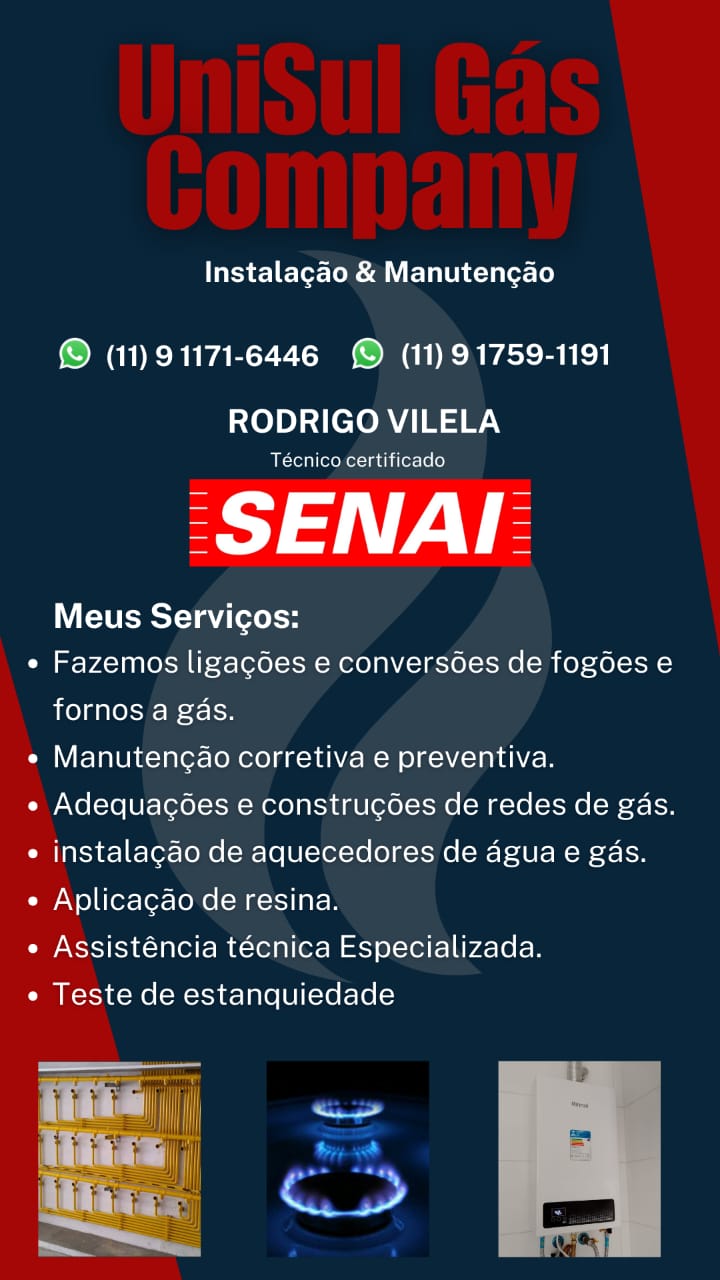Rodrigo Vilela Instalação & Manutenção Tecnico certificado SENAI